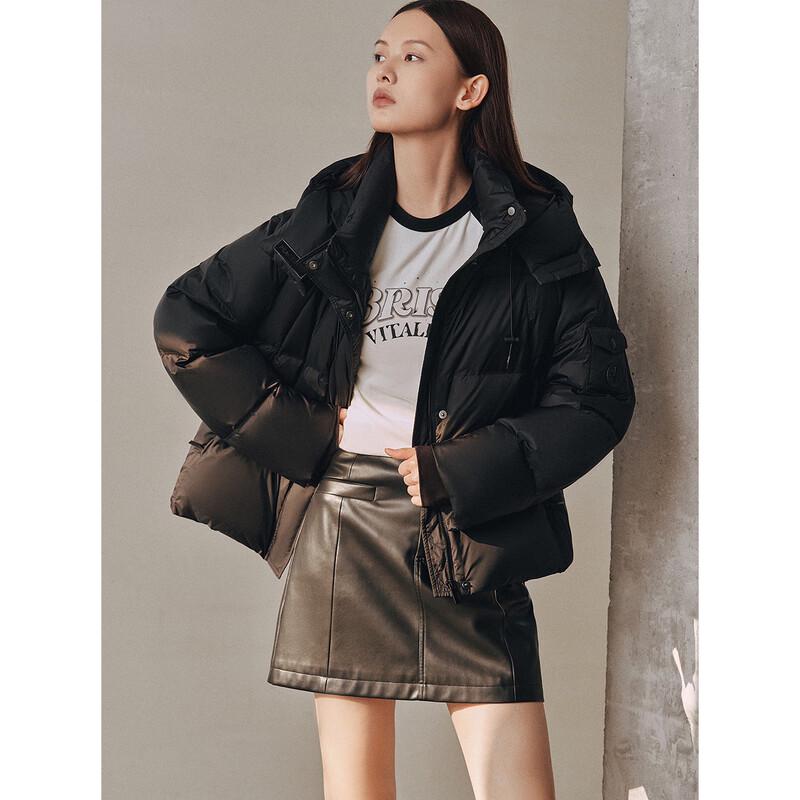 Peacebird Women's Short Hooded Puffer Down Jacket