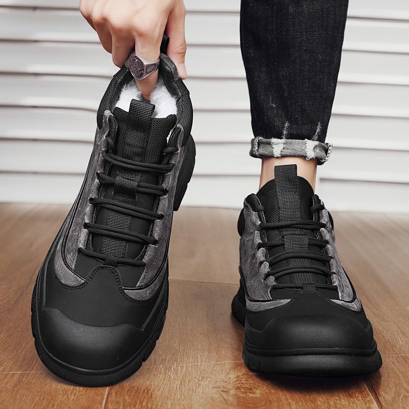 Fashion New Men's Winter Snow Boots Waterproof Leather Sports Super Warm Men's Boots Outdoor Men's Hiking Boots Work Travel Shoes