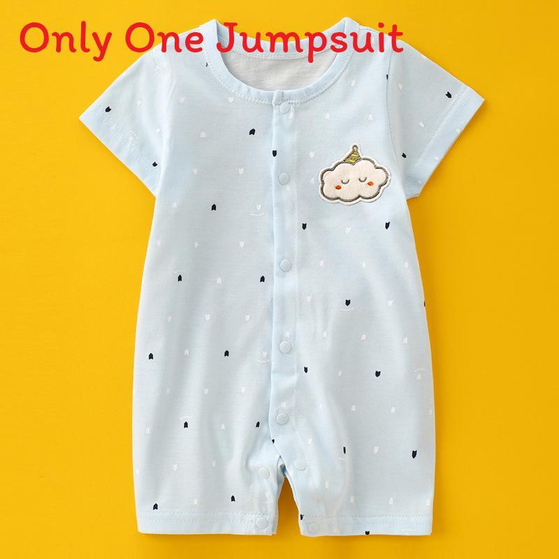 Baby Cotton Summer Romper With Short Sleeves For Newborns And Infants