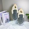 Women's Cross-Border Autumn/Winter Flat Shoes with Plush Fur Trim and Velvet Lining