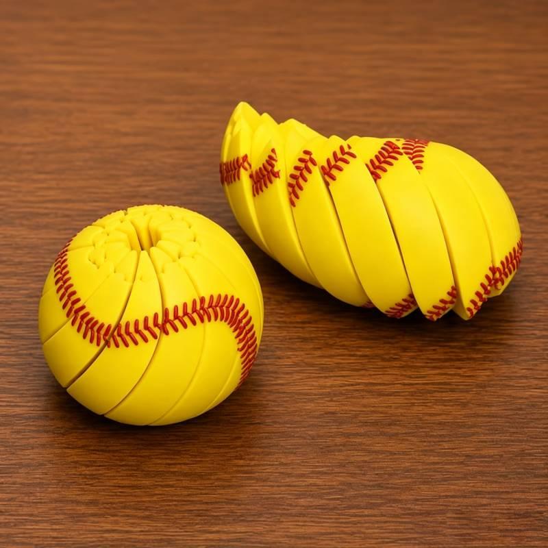 3D Printed Baseball Fidget Ball Portable Twist Sensory Toy Stress Relief for Adult Kids Travel Office Party Gift