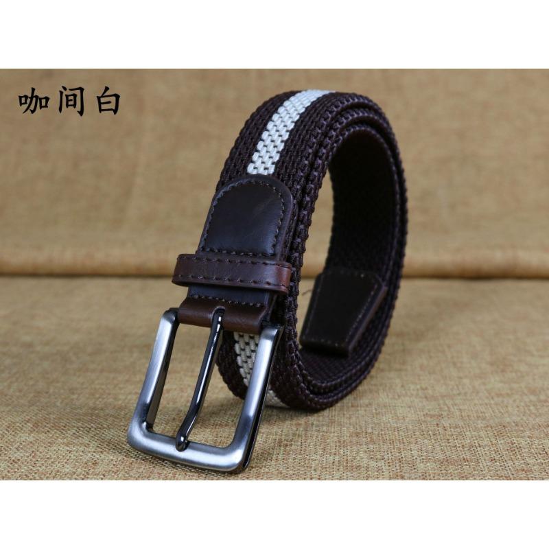 Men'S Elastic Belt, Men'S And Women'S Pin Buckle Elastic Trendy Belt, Canvas Woven Belt, Casual.