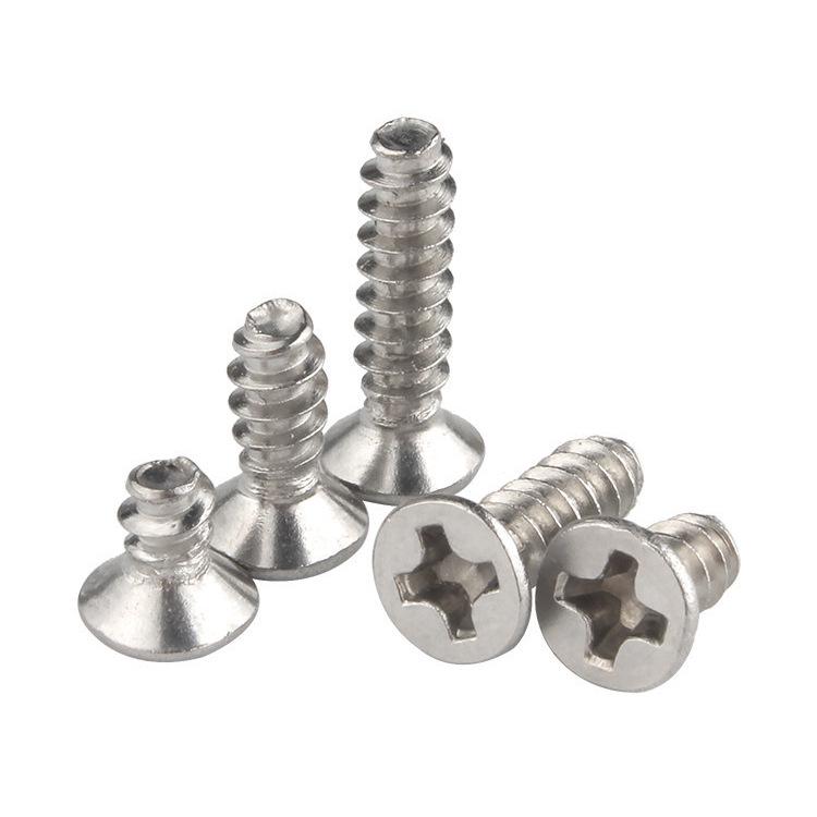 Nickel-Plated Carbon Steel Phillips Flat Head Self-Tapping Screws for Fans