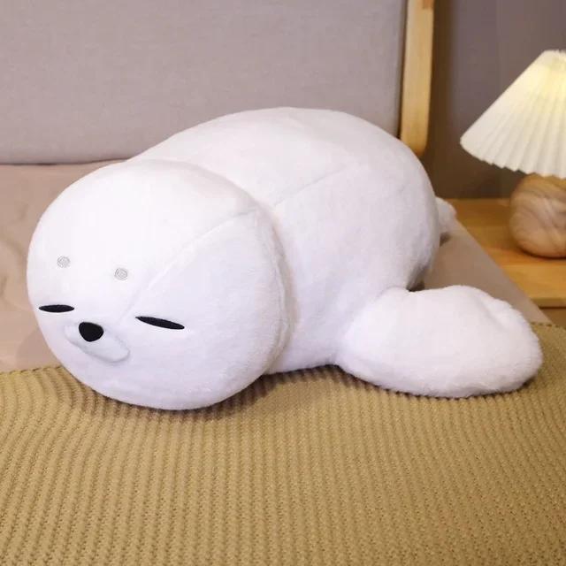 5060Cm Cute White Seal Plush Toy Lifelike Stuffed Marine Life Seal Soft Doll Simulation Seal Pillow Kids Toys Birthday Gift