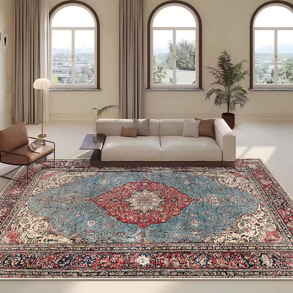 Vintage Persian High-end Carpet Living Room Sofa Washable Rug Home Luxury Decoration Large Bedroom Rug Non-slip Coffee Table Mat