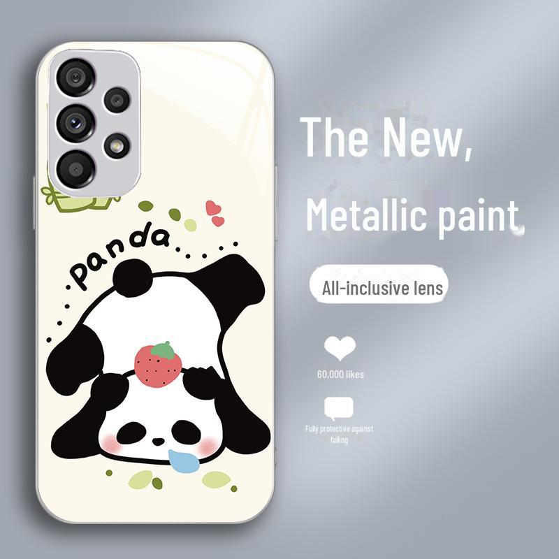 

Подходит для Samsung S10/S20 Ультра милый чехол Panda Liquid Glass - забавный дизайн национального достояния, защита от падений S20