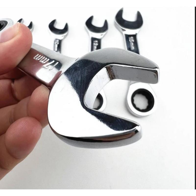 Short Handle Adjustable Head Ratchet Wrench Mini Fast Ratchet Wrench Labor-saving Auto Repair Hardware Dual-purpose Wrench Tool