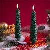 Christmas Tree Candles w/Remote Timer Paraffin Waxy Taper Candle Flickering Battery Operated LED Candlesticks 3D Flame Wick Lamp