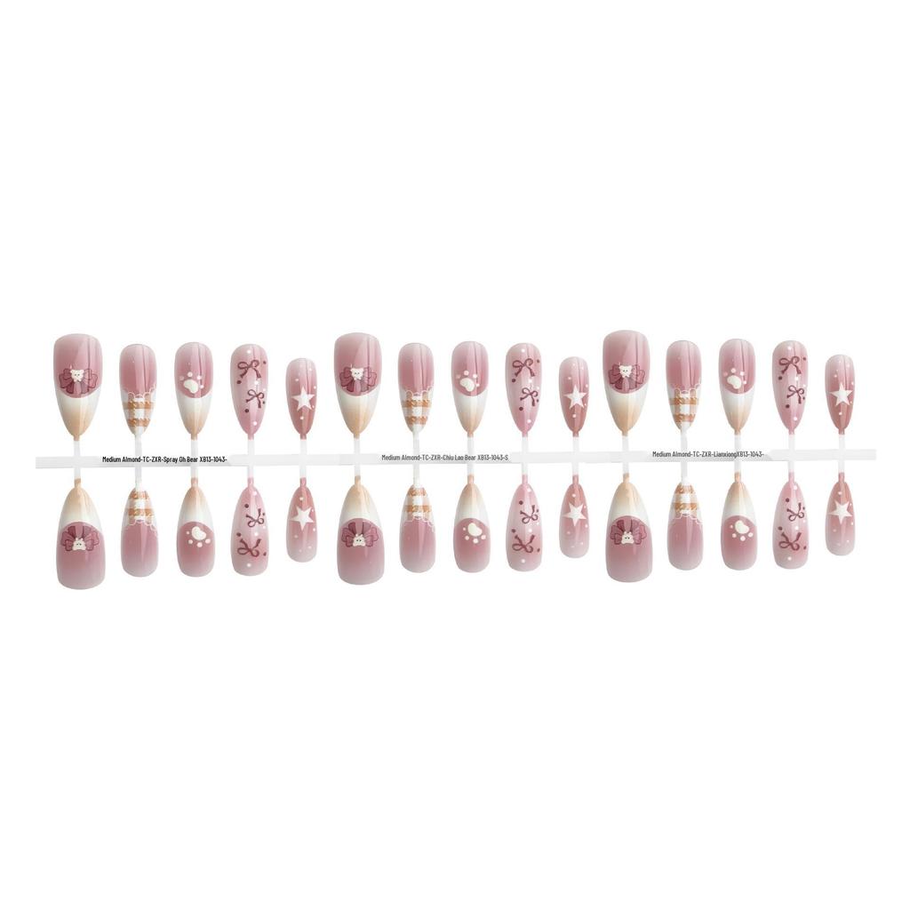 Almond French Style Pre-made Nail Tips in Sweet Cool Colors
