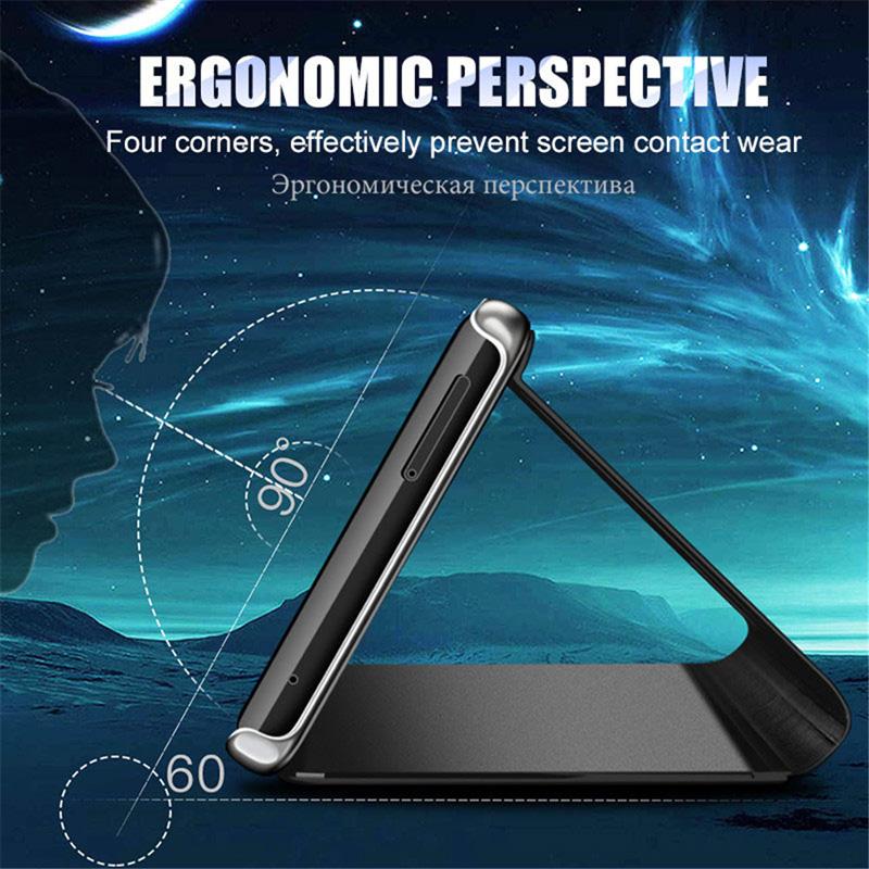 Luxury Smart Mirror Case For Huawei Honor Magic 6 5 Lite X9A X8B X7B Coque For Honor 70 50 20 10 Leather Flip Holder Phone Cover
