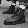 Markenstiefel Herren Freizeitschuhe Anti-Rutsch-Stiefel Bequeme Schnürstiefel Plateaustiefel Mode Motorrad Wasserdichte Schuhe Arbeitsstiefel