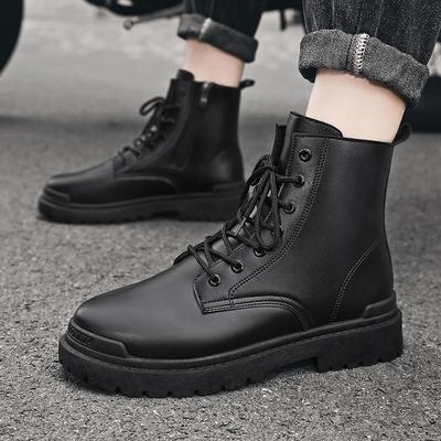 Markenstiefel Herren Freizeitschuhe Anti-Rutsch-Stiefel Bequeme Schnürstiefel Plateaustiefel Mode Motorrad Wasserdichte Schuhe Arbeitsstiefel