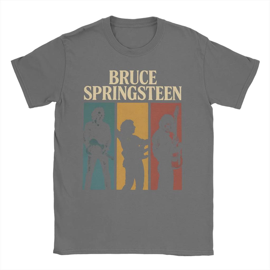 Men Bruce Springsteens T Shirts 100% Cotton Clothing Vintage Short Sleeve Round Neck Tees T-Shirts Ins Y2k