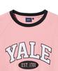 YALE Sporty Two-Tone Arch Short Sleeve T-Shirt Pale Pink
