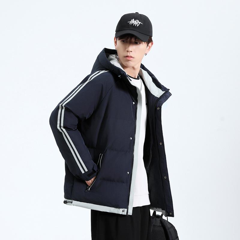 Youth Casual Hooded Cotton-padded Men's Jackets Winter Thickened Warm Hong Kong Style Cotton-padded Jackets Autumn and Winter Cotton-padded Clothes