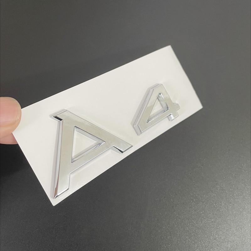 3D ABS Chrome Black A3 A4 A6 Logo Letters Rear Trunk Emblem Badge Sticker Decals For B A3 A4 A6 Car Accessories