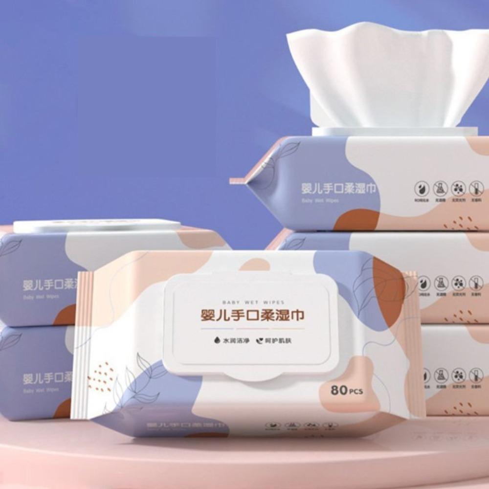 80 unidades/bolsa Toallitas húmedas para bebé multiusos Toallitas limpiadoras de textura suave Limpieza para niños