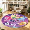 Round Rug Custom NameMy Little Pony Pattern Non Slip Carpet Home Floor Decor