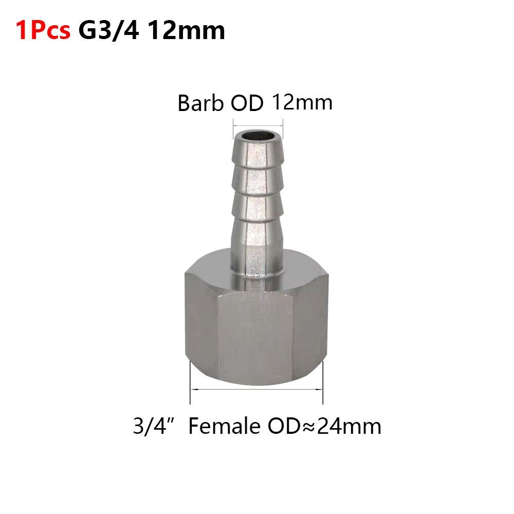 1Pcs 111 Stainless Steel Hose Barb Connector Silver Tone Straight Design Pipe Fitting Connector 6-19mm Barb Sizes