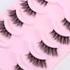 Halv øyevipper 5 par naturlige fluffy falske øyevipper Manga Lash 3D Faux Mink vipper Myk vingede vippeforlengelse Makeup Tool