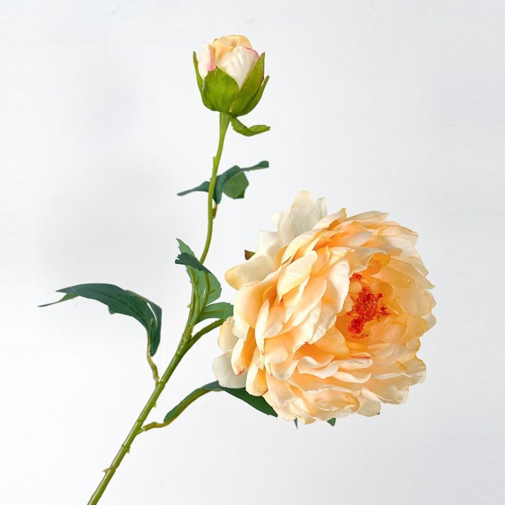 2 Heads Silk Peony Fake Flowers Silk Cloth Fake Flowers Bouquet  Table Centerpiece