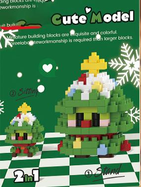 Christmas Tree Gift Reindeer Mini Brock Building Construction Toys for Kids girls 6 Year Old Santa Claus Snowman Micro Brick toy