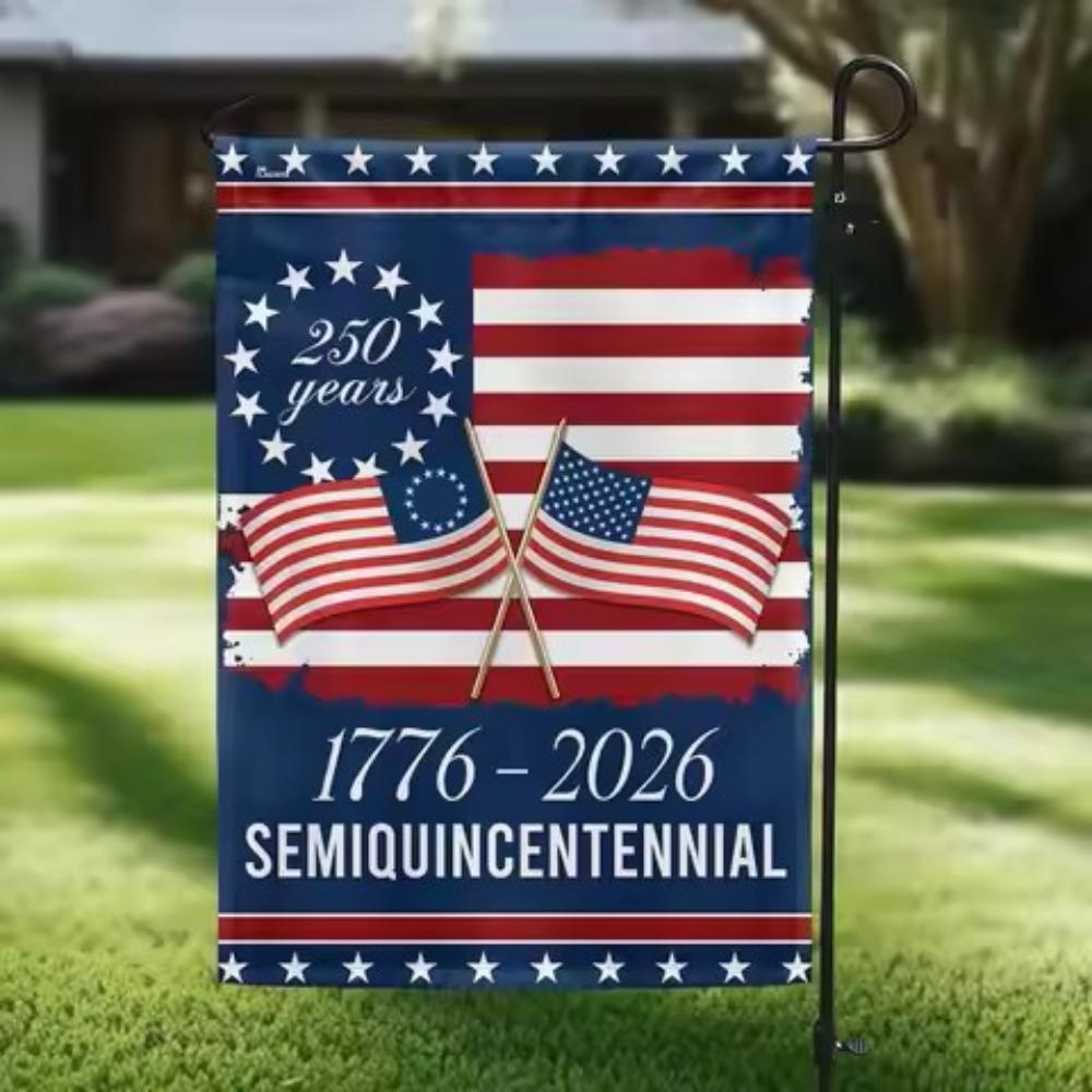 Patriotic Yard Decoration Polyester Outdoor Garden Banner 250th Anniversary Flag Vivid America Garden Flag For Yard National 4th