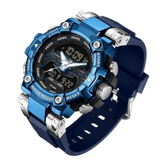 findtime Watch Men s Digital Watch Dual Time Analog Military Watch Stopwatch Alarm Waterproof Sports Watch Running Watch Luminous Backlight Day of