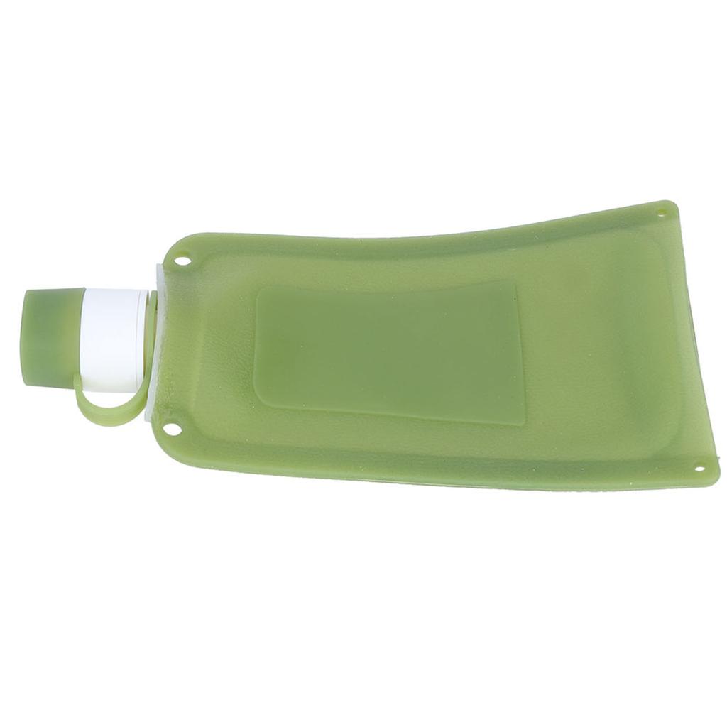 500ml Tragbare Faltbare Wasserflaschen Zusammenfaltbarer Silikon-Wasserbeutel für Outdoor-Reisen Camping Radfahren Grün