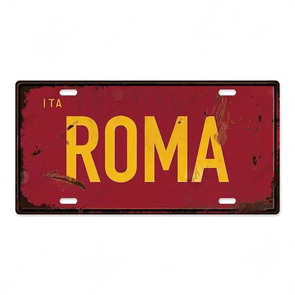 FJ Decor Italy City Metal Tin SignS Licenses Plate Plaque Vintage Wall Ari for Pub Club Man Decors