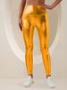 Yoga Leggings High-waisted Gold-embossed Solid-colour Casual Trousers Pencil Trousers Tight-fitting Trousers
