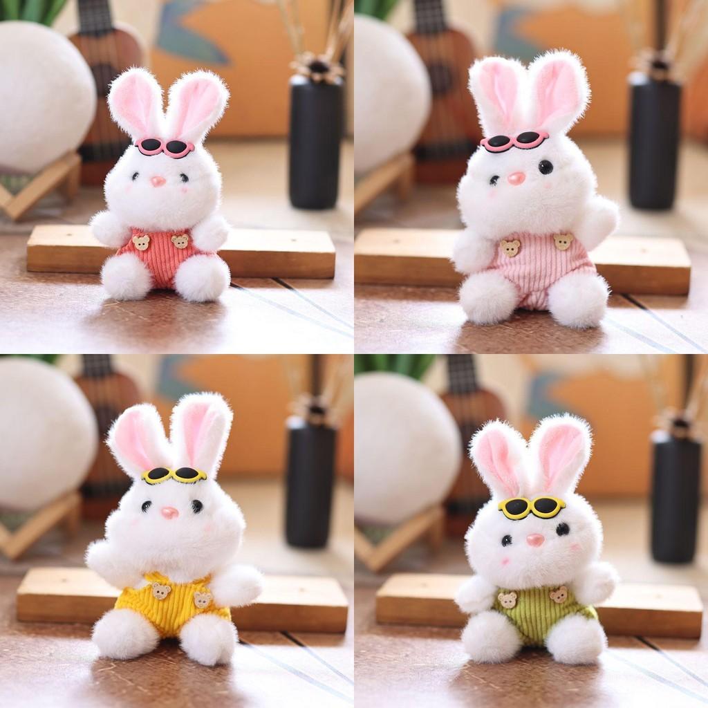 Wear Bunny Clothes Animal Plush Keychain Toy Stuffed Doll Backpack Pendants
