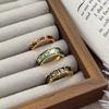 Personalized Six-Character Mantra Bow Enamel Drip Open Ring Niche Design Retro High-End Sense Stacked Ring