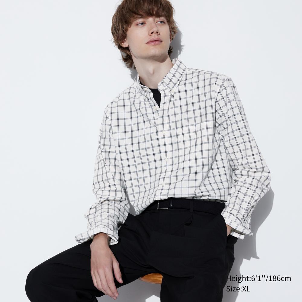 

Рубашка в клетку UNIQLO из очень тонкого хлопка (длинный рукав) С