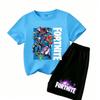 Anime Game Fortress Print Outdoor Street Kids T-shirt and Shorts Summer Home Casual Outfit Boy and Girl's Sports Set