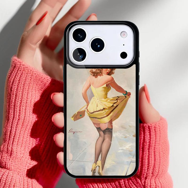 Pin Up Girl Phone Case for iPhone 17 Air 16e 15 14 13 Pro Max Back Cover for 12 11 Pro Coque