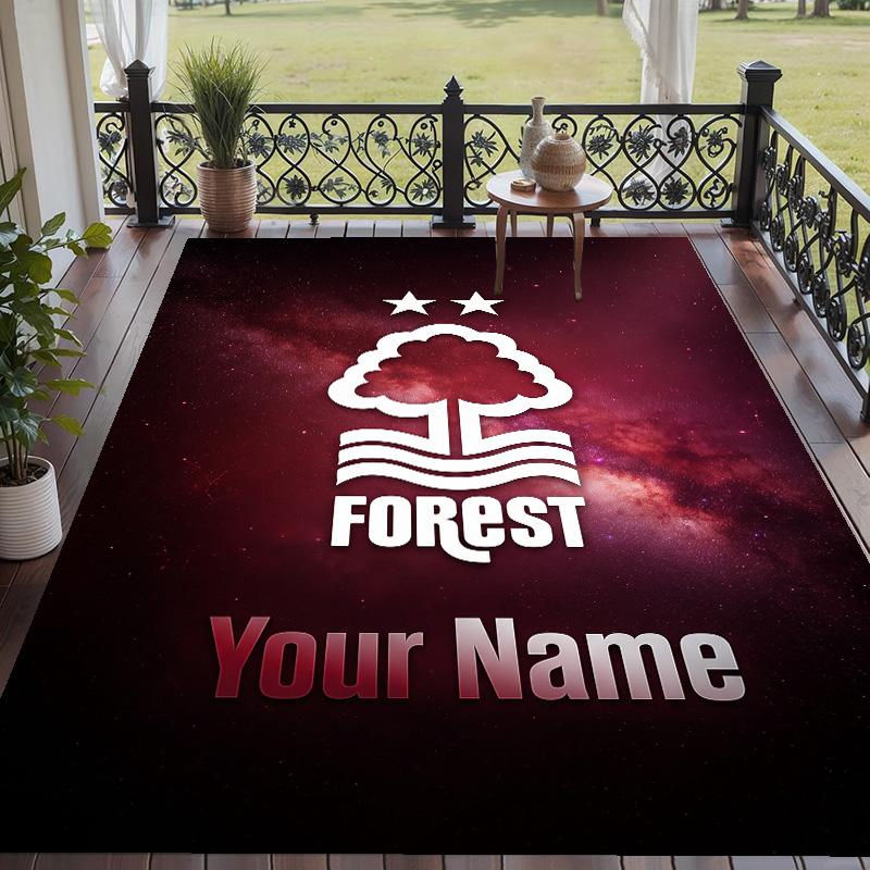 Custom Text Printed Rug Nottingham Forest FC Non Slip Floor Carpet For Home Room Decor