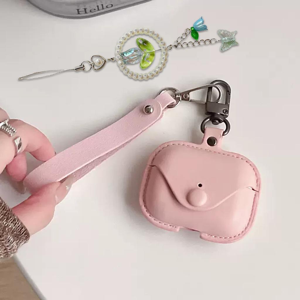 Elegant Flower Butterfly Phone Charm Beaded Keychain Acrylic Mobile Accessory Bag Pendant Keyring for Fashionable Women