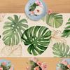 Summer Palm Leaves Tropical Greenery Linen Table Runners Spring Seasonal Home Kitchen Dining Table Decor Outdoor Party Decor