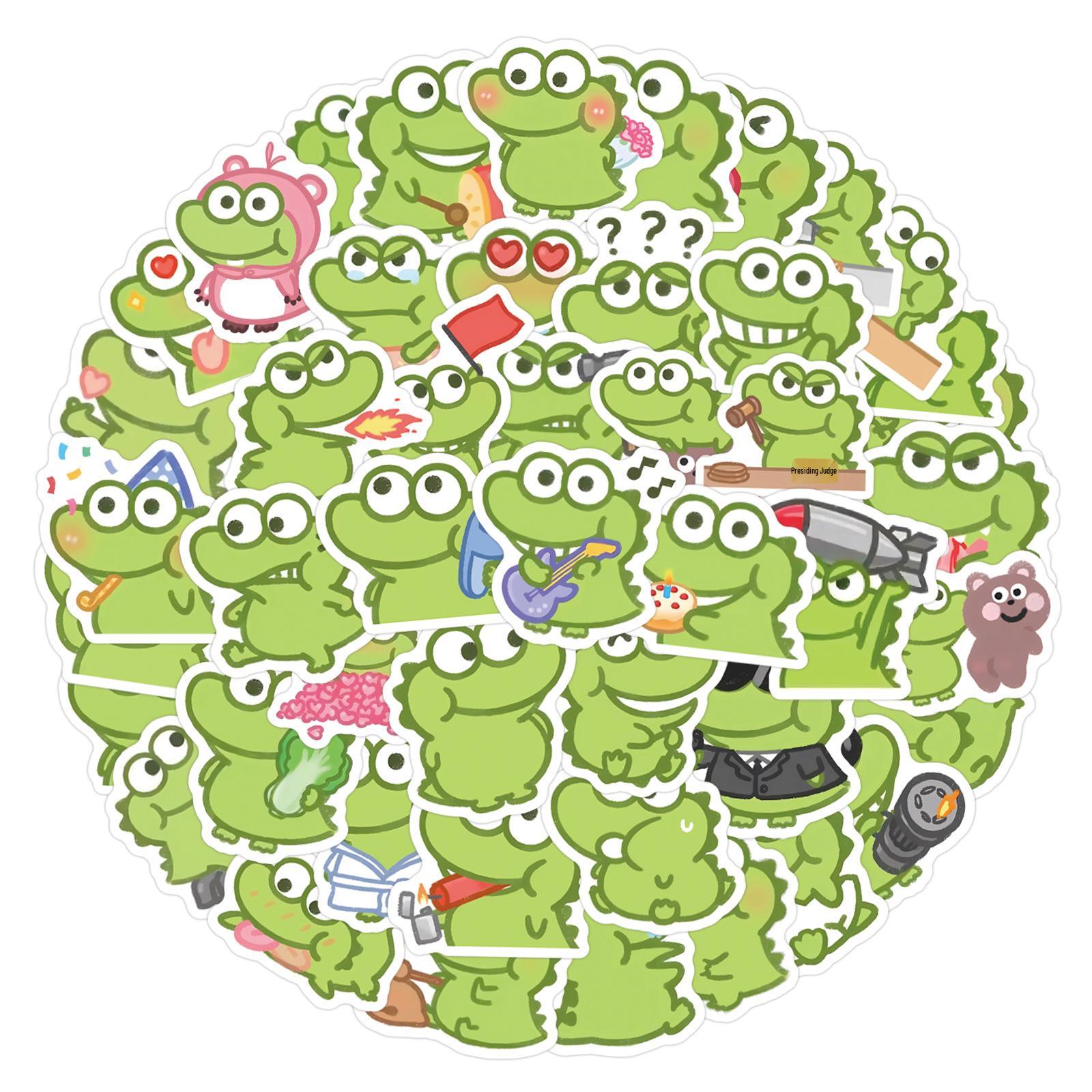 

Cute Crocodile Matcha Dandan Emoticon Stickers - 100 Sheets for DIY Journals, Stationery & Gadgets