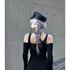 Pure Desire Spice Girl Off-the-shoulder Black Mesh Long-sleeved Dress, Early Autumn New Models Show Tight Figure, Hip-wrapped Short Skirt Women