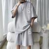 Summer Men's Sports Suit High Street Fashion T-shirt Shorts Two-piece Set Men Retro Neck Top Designer Clothes Men