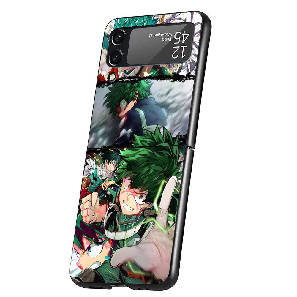 My Hero Izuku Deku Cover Phone Case For Samsung Galaxy Z Flip 7 6 5 4 3 5G Flip7 Flip6 Flip5 Flip4 Flip3 Black Fundas Shell Gala