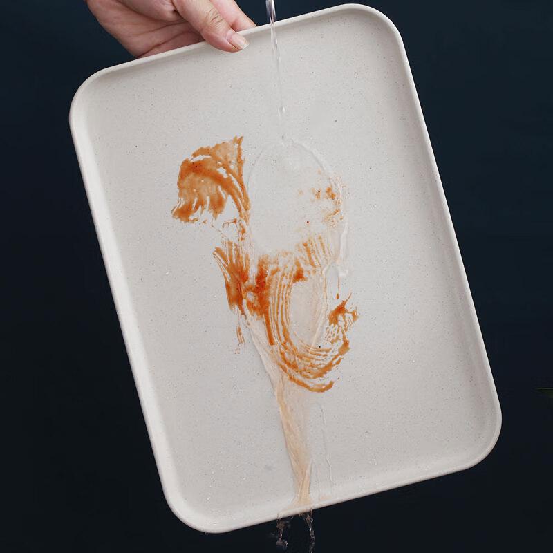 Minnay Wheat Straw Rectangular Tea Tray & Storage Set