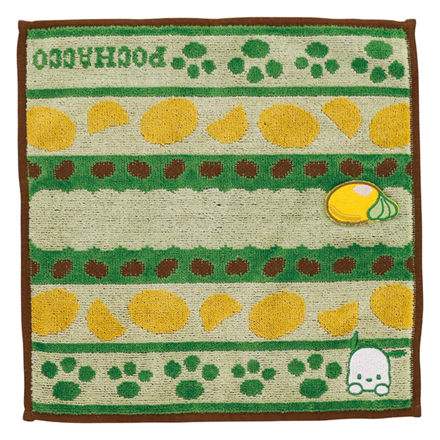 Marushin Sanrio Pochacco Organic Antibacterial and Deodorizing 3735045000 Handkerchief, Pochacco, Cake, Cotton, Treatment,