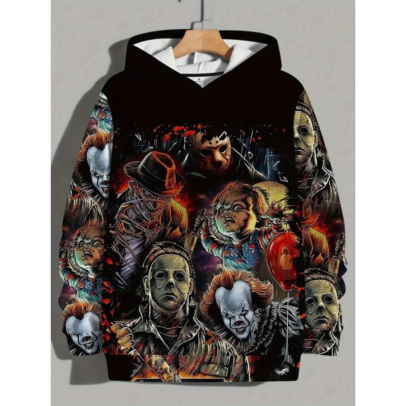 2025 Men's Autumn/Winter Bestseller Halloween 3D Print Hooded Sweatshirt