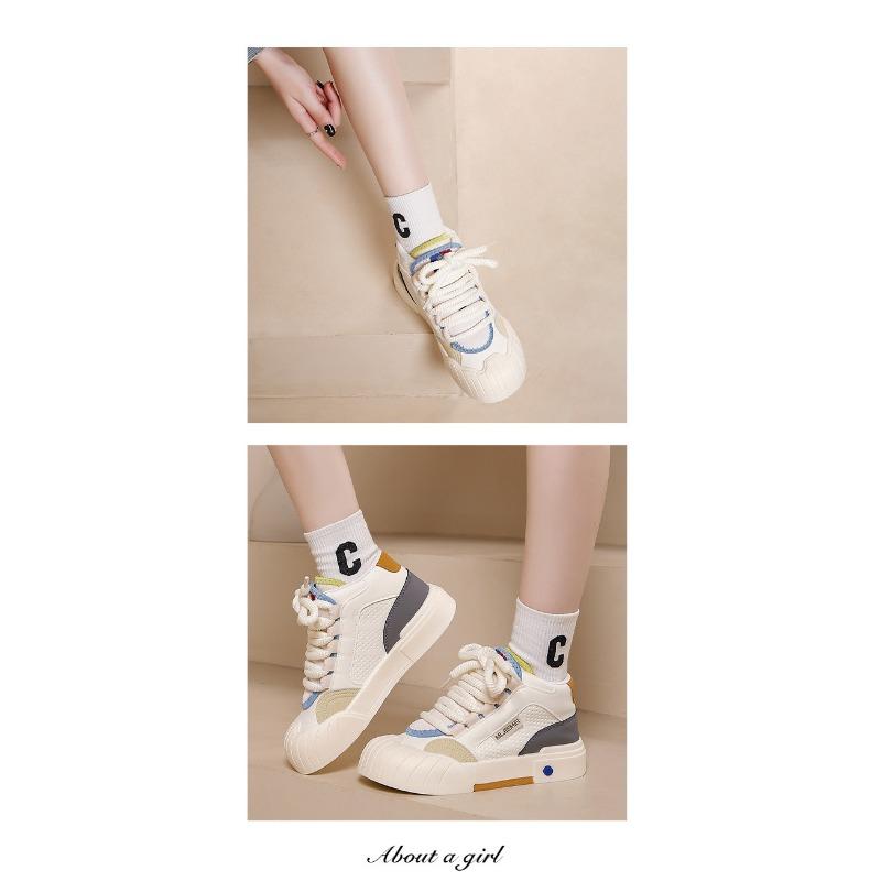 Autumn New Thick Soled Height Increasing White Shoes for Casual and Versatile Sports