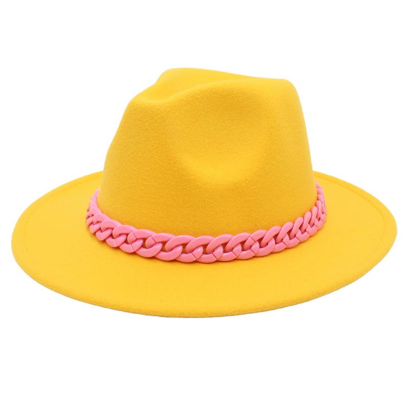 New Pink Acrylic Top Hat, Big Brim Jazz Hat, British Felt Hat, 26-Color Hat.