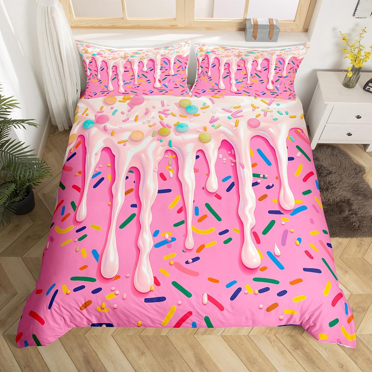 

Одеяло Homewish Мультяшное Розовое Мороженое Акварель Постельное белье Комплекты Постельное белье для Мальчиков Девочек Детей Comforter (quilt)-EU Single(135*200cm)3pcs