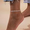 Sparkling Gold Color  Anklet Bracelet on Leg  for Women, Stainless Steel Chain Anklets Shiny Foot Link Adjsutable Set Jewelry